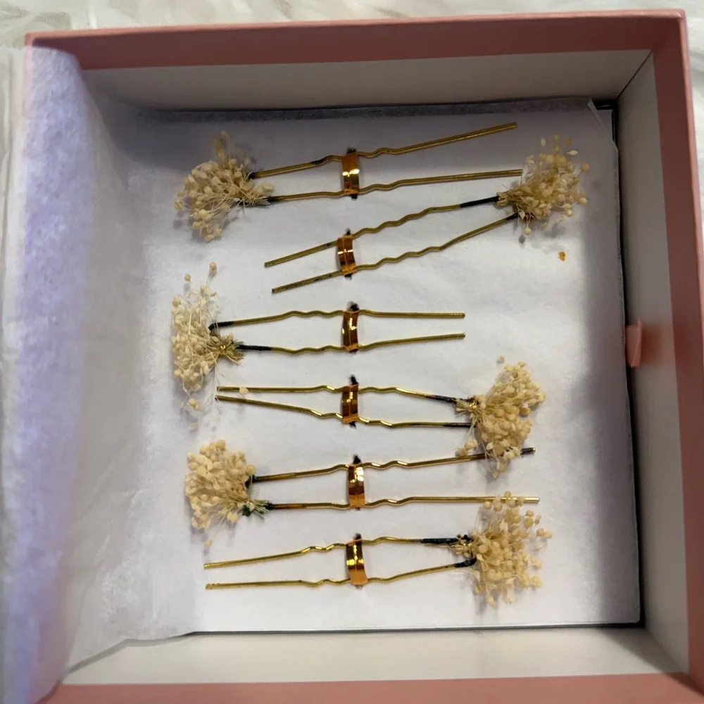 Anthropologie | Real Baby’s Breath Wedding Hair Pins/Decor, Never Used